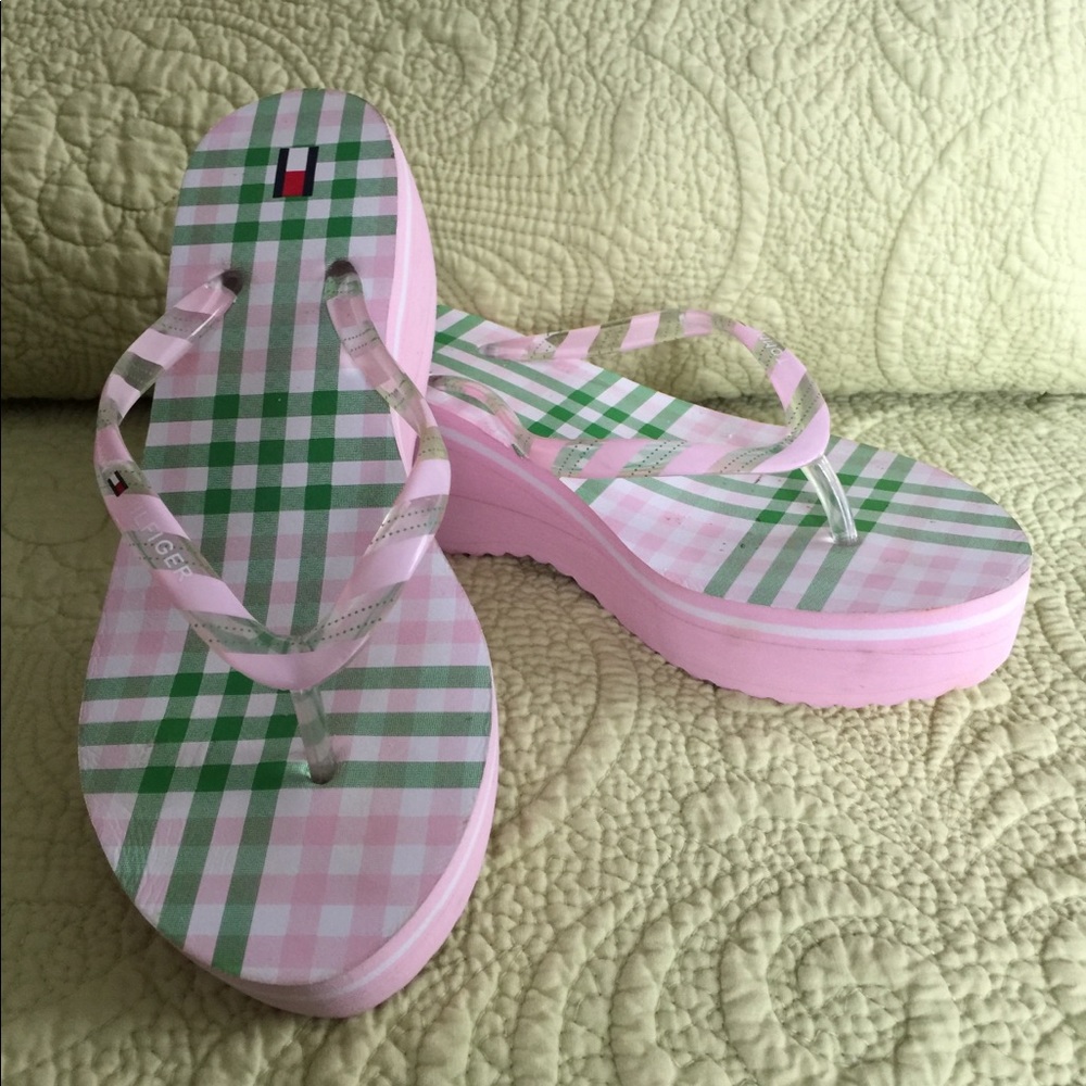 Tommy Hilfiger High Wedge Flip Flop Sandals